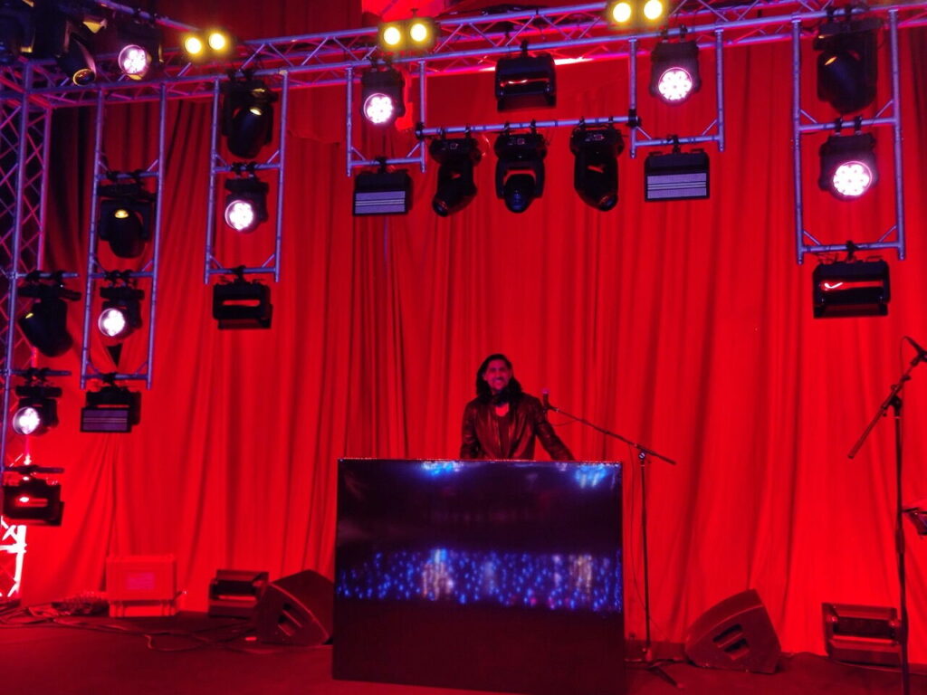 DJ SR at a corporate awards gala in London