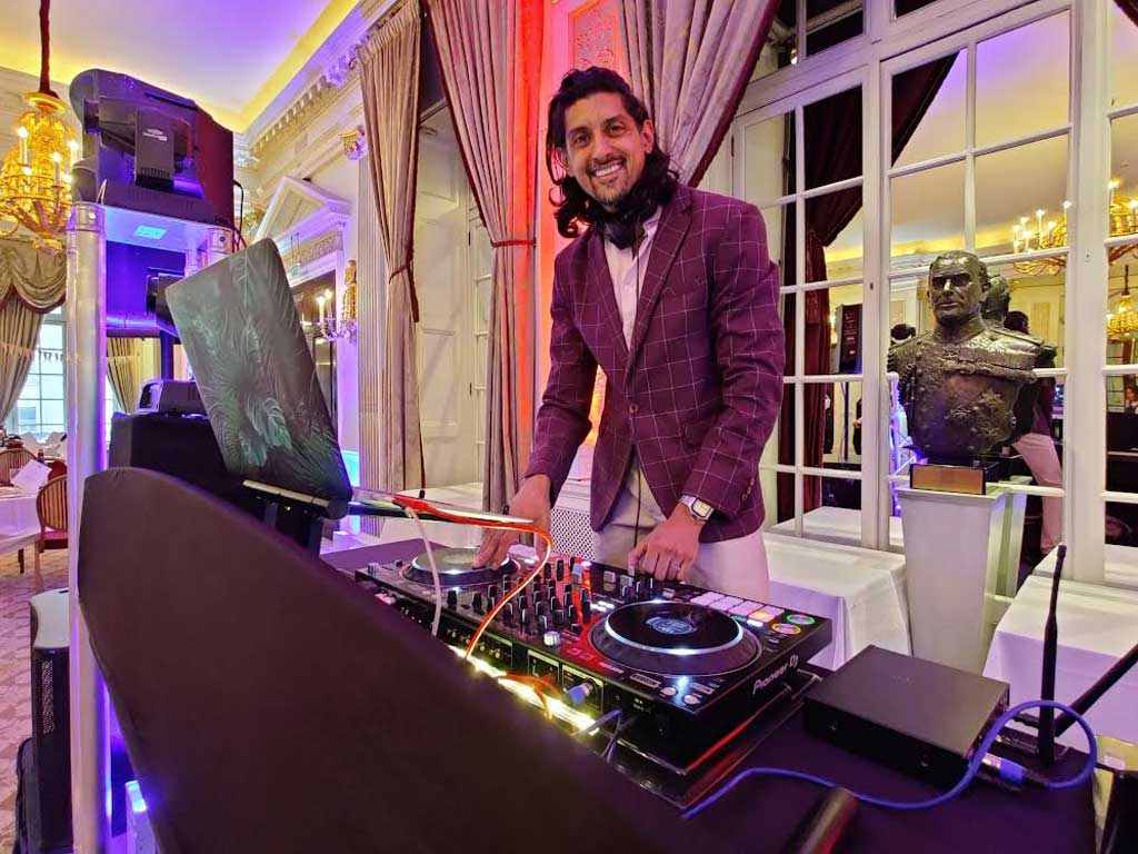 DJ SR at a private event at the Royal Automobile Club