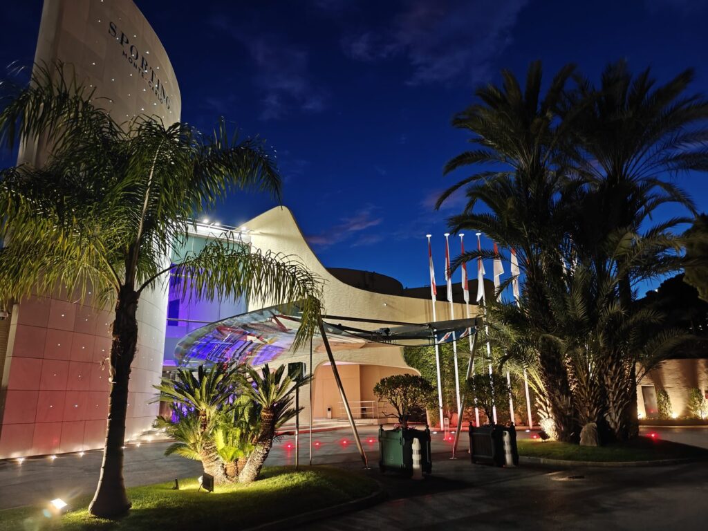 Sporting Monte-Carlo entrance at night, home of Jimmyz nightclub